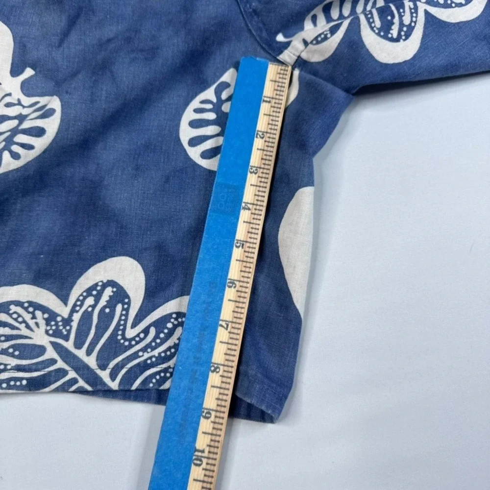 Vtg Polo Ralph Lauren Shorts Mens 33 Blue Tropical Hawiian Pleated Linen‎ USA